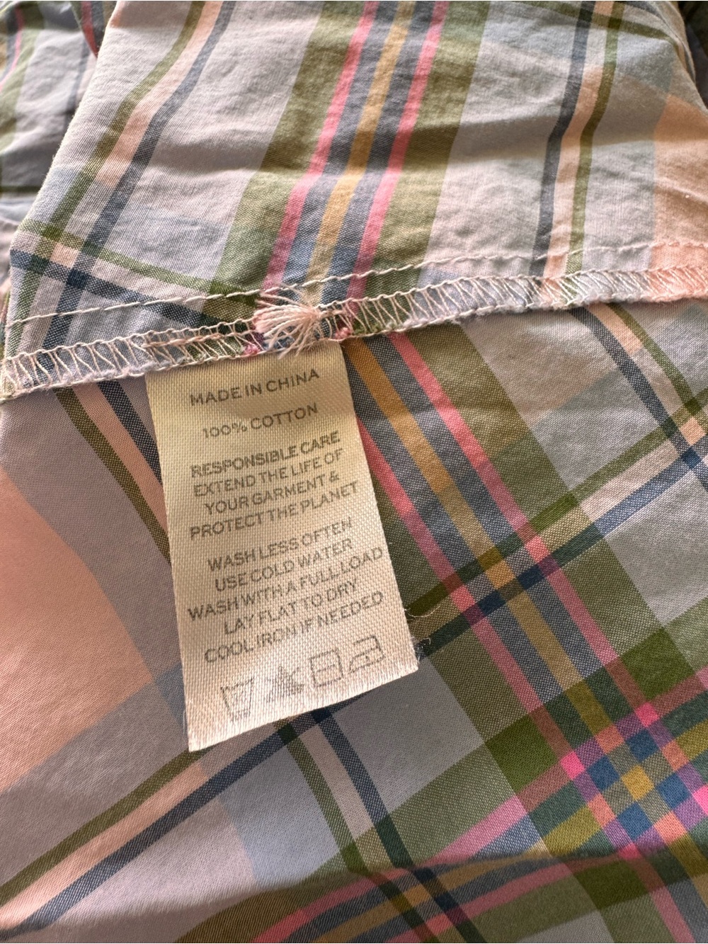 Hill House Home Sabrina Cotton Pastel Plaid Tie-Front Midi Dress Pink & Blue - Picture 7 of 9